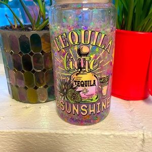 Tequila glass snow globe.